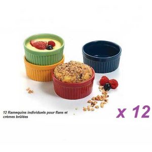 12 Ramequins en Couleurs  pour votre flan & crème brûlée