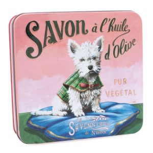 Boîte Métal Chien Westie & Savons 4x100g
