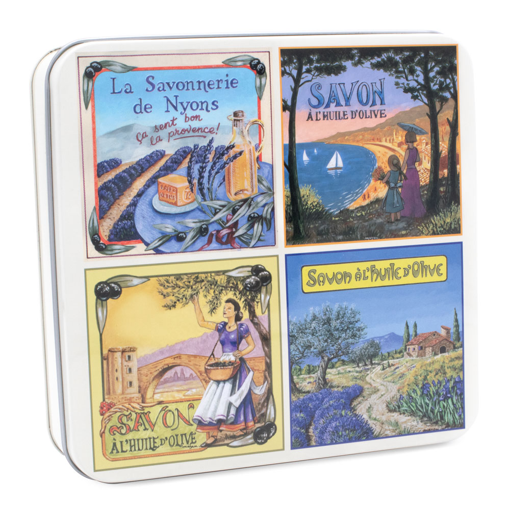 Boite Métal Vue de Provence & Savons 4x100g