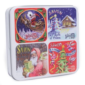 Boîte Métal Noël & Savons 4x100g