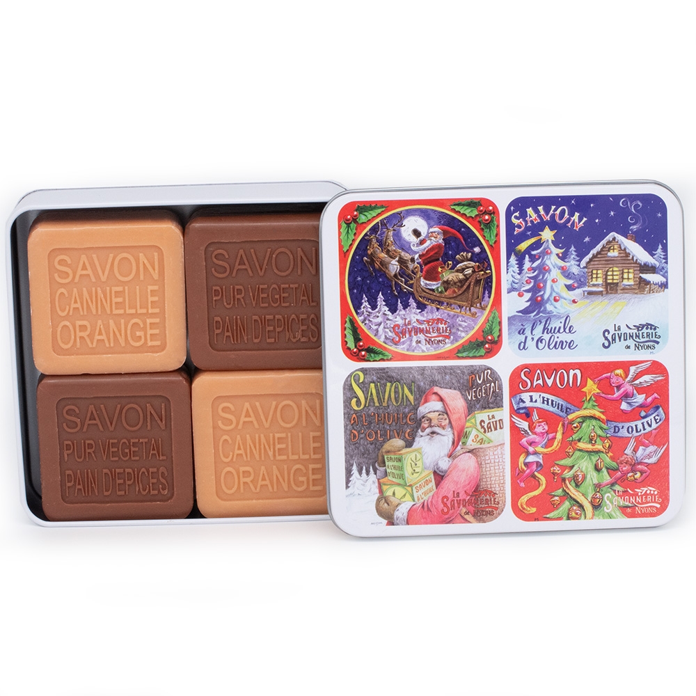 Boîte Métal Noël & Savons 4x100g – Image 3