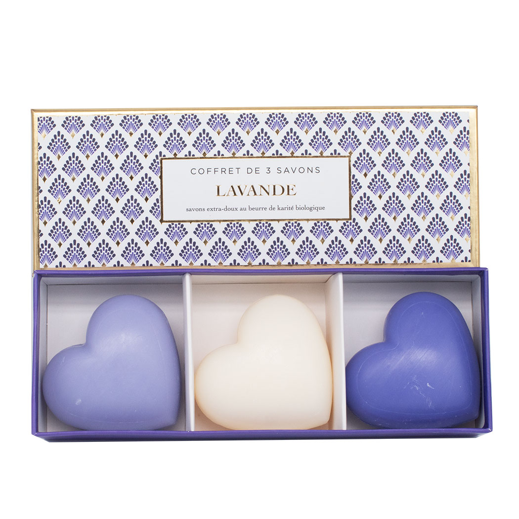 Coffret de 3 Savons Coeur Art deco – Image 2