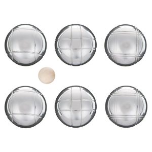 Jeu de 6 boules de pétanque en métal