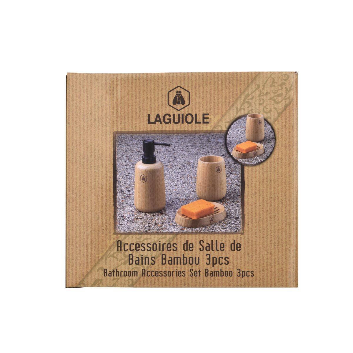 Accessoires de salle de bain en bambou 3 pcs – Image 6