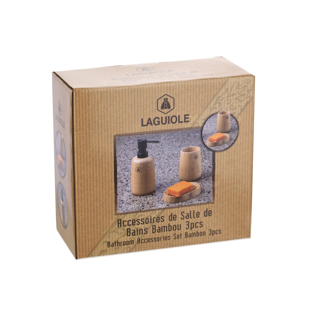 Accessoires de salle de bain en bambou 3 pcs – Image 7