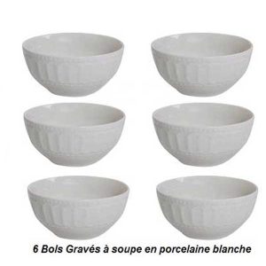 12 Bols à Soupe Gravés