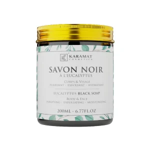 Savon Noir Eucalyptus 200ml | Puissance Purifiante et Rafraîchissement Intense