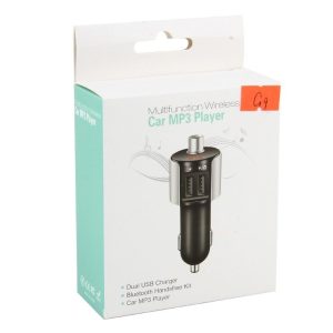 Adaptateur chargeur voiture Bluetooth, MP3, transmetteur FM 2 USB