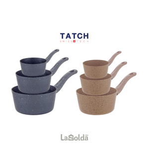 Set 3 casseroles granite TATCH – Noir ou beige