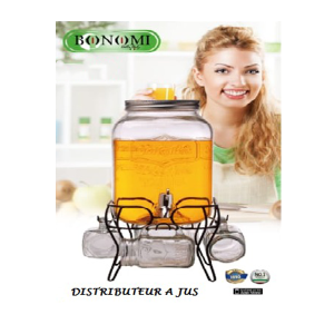 Distributeur De Boissons En Verre 6L Avec 4 Verres