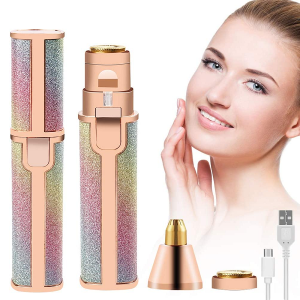 Épilateur A Sourcils Et Épilateur Pour Visage Et Corps Rechargeables 2 en 1 Avec Lumière Led