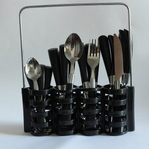 Set 24 Couverts Manche Noir