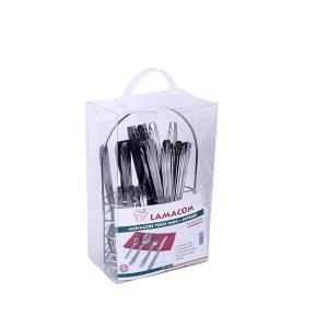 Ensemble Ménagère Couverts 24 Pièces En inox + Support