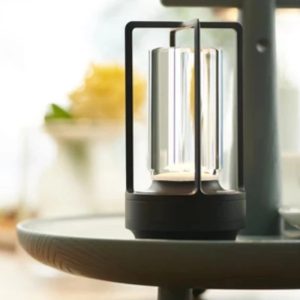 Lampe de bureau style industriel, effet lanterne