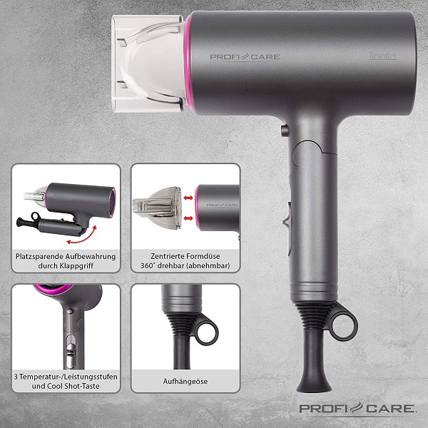 Sèche Cheveux pliable 1600w ProfiCare – Image 4