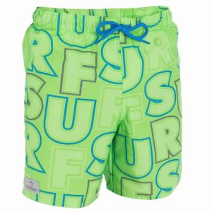 SHORT DE BAIN COURT GARÇON JOKO LETTERS VERT TRIBORD